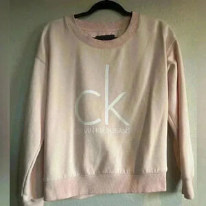 CALVIN KLEIN Womens Medium Pink Sweatshirt Casual Graphic